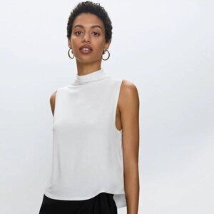 Aritzia Babaton Vince Mockneck Tee (S) in White